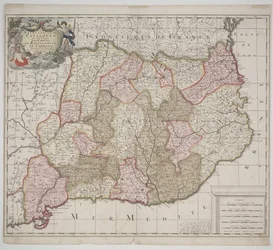 Fürstentum Katalonien, um 1702 (handkolorierte Radierung)