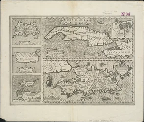 Cuba Insula; Hispaniola Insula, graviert von Hendrik Hondius, 1633