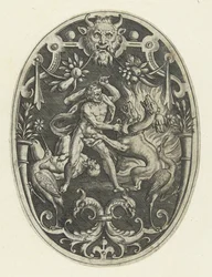 Flächendekoration: Herkules tötet das Monster Geryon