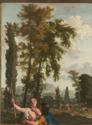 Italienische Landschaft mit Schäfer und Schäferin