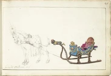 Pferd und Schlitten