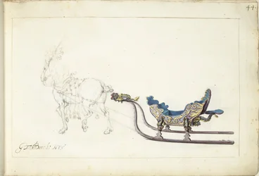 Pferd und Schlitten