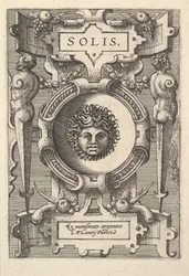 Büste von Sol umgeben von Bandwerk, aus der Serie 