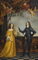 Doppelporträt von Wilhelm II. (1626-1650), Prinz von Oranien, und seiner Frau Maria Stuart (1631-1660)