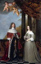 Porträt von Friedrich Wilhelm, Kurfürst von Brandenburg, und seiner Frau Louise Henriette, Gräfin von Oranien-Nassau