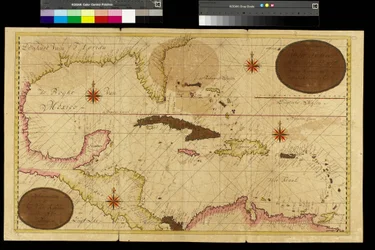 Karte der Westindischen Inseln, Karibisches Meer, Antillen