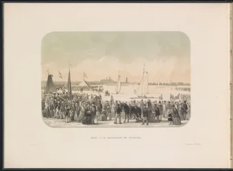Wettbewerb für Eissegeljachten auf der Maas in Rotterdam, 1855