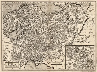 Russland mit Grenzen. Karte von Russland, 1587