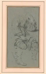 Studie eines sitzenden Mannes, für eine Figur im Gemälde des Propheten Elisa und der Schunemiterin auf dem Berg Karmel (Nationalmuseum, Warschau inv. M.Ob.551 MNW)