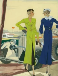Damenmode 1932 Automäntel