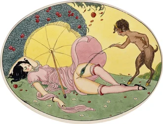 Ein Satyr und ein junges Mädchen, um 1917