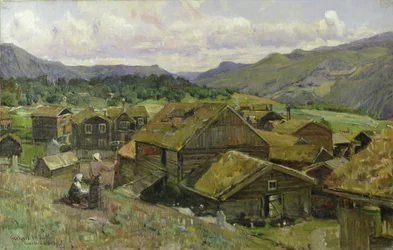 Ein norwegisches Dorf mit zwei Frauen