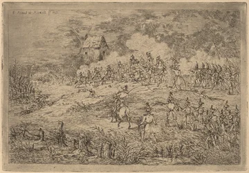 Angriff der Kavallerie (Charge de cavalerie contre des chasseurs)
