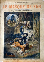 Le Masque de Fer, Titelbild des Romans von Edmond Ladoucette, veröffentlicht in Fortsetzungen Ende des 19. Jahrhunderts