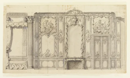 Wanderhebung des Schlafzimmers des Prinzen de Rohan, Hôtel de Soubise, Paris