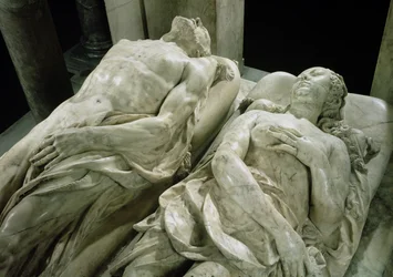 Grabmal von Katharina von Medici 1519-89 und Heinrich II. 1519-59, Detail der Liegefiguren von Katharina und Heinrich, 1562-73