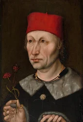 Porträt eines Mannes mit roter Mütze