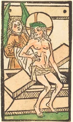 Christus sitzt auf seinem Grab mit einem Engel