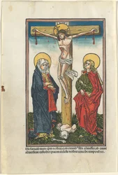 Christus am Kreuz mit der Jungfrau und dem heiligen Johannes