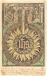 Das heilige Monogramm mit der Kreuzigung und den Passionssymbolen [recto]