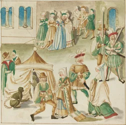 Hofvergnügungen mit zwei Affen