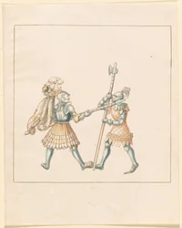 Freydal, Das Buch der Turniere und Turniere von Kaiser Maximilian I.: Kämpfe zu Fuß (Turniere)(Band III): Tafel 144