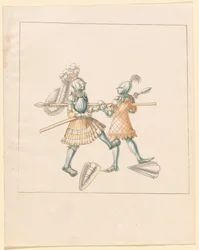 Freydal, Das Buch der Turniere und Turniere von Kaiser Maximilian I.: Kämpfe zu Fuß (Turniere) (Band III): Tafel 151