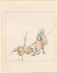 Freydal, Das Buch der Turniere und Turniere von Kaiser Maximilian I.: Kämpfe zu Fuß (Turniere)(Band III): Platte 145