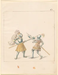 Freydal, Das Buch der Turniere und Turniere von Kaiser Maximilian I.: Kämpfe zu Fuß (Turniere)(Band III): Tafel 146