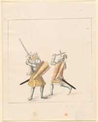 Freydal, Das Buch der Turniere und Turniere von Kaiser Maximilian I.: Kämpfe zu Fuß (Turniere)(Band III): Tafel 155