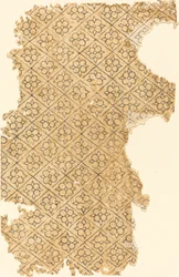 Blatt mit Blumen- und Rautenmuster