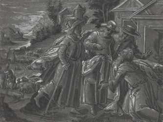 Abraham bewirtet die Engel [verso], um 1600