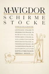 Werbung für M. Wigdor, Regenschirmgeschäfte, aus Styl, veröffentlicht 1922