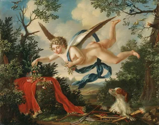 Allegorien der Liebe - Amor sammelt Blumen in einer Landschaft, 1803