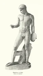 Antike griechische Statue eines Diskuswerfers in Ruhe
