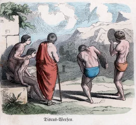 Alte Geschichte. Griechenland. Athletische Wettkämpfe, Diskusspiel (Gravur)