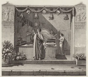 Antiker römischer Laden. Illustration für Bilder-Atlas (Gravur)