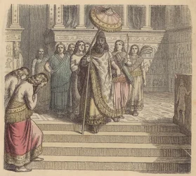 Assyrischer König und sein Gefolge