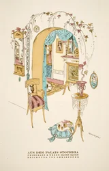 "Aus dem Palais Stourdza", Anzeige für Friedmann & Weber (Baden-Baden), aus Styl, veröffentlicht 1922