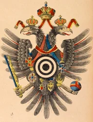 Österreichisch-Ungarisches Kaiserwappen als Bogenschießziel, ca. 1865