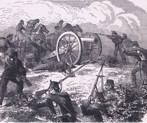 Eroberung einer Feldkanone, Cassells Geschichte des Krieges zwischen Frankreich und Deutschland, veröffentlicht von Cassell and Company Limited, ca. 1890