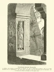 Steinbild von Friedrich Barbarossa, Heiliger Römischer Kaiser (Gravur)