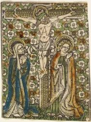 Christus am Kreuz mit Maria und Johannes, um 1460
