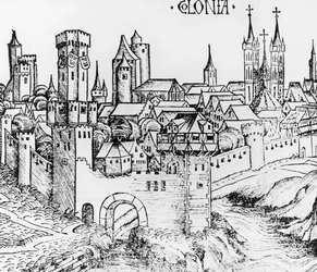 Köln, Holzschnitt, Deutschland