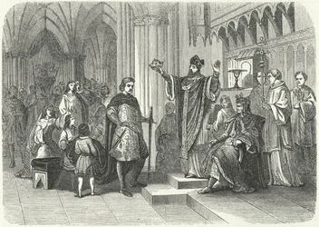 Krönung von Heinrich dem Jungen König durch Roger, Erzbischof von York