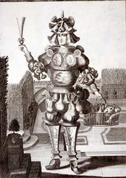 Kostüm für einen Glas- und Geschirrhändler, veröffentlicht von Gerard Valck (1651/2-1726) ca. 1690