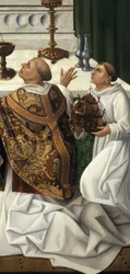 Detail der Messe des Heiligen Gregor, von einem Altarbild der Auferstehung