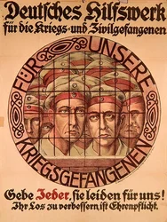 Erster Weltkrieg Poster, das die Deutschen auffordert, Geld zu spenden, um deutschen Kriegsgefangenen zu helfen