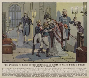 Erstes Treffen zwischen Königin Louise von Preußen und ihren Kindern nach der Schlacht bei Jena, im Schloss Schwedt