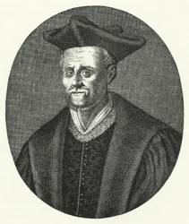 François Rabelais, französischer Schriftsteller (Gravur)